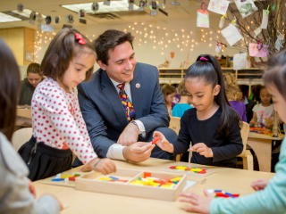 Council Member Ben Kallos with Children at a School